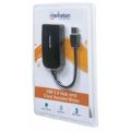Manhattan Superspeed USB 3.0 Hub and Card Readerwriter Black 163590