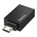 Hama Micro-USB Male to Type-A Female Socket OTG Adapter Black 200307