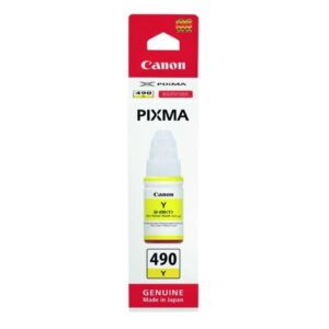 Canon GI-490Y Yellow Printer Ink Cartridge Original 0666C001 Single-pack