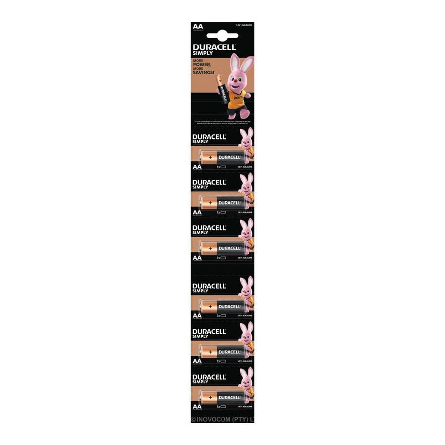 Duracell AA LR6 Simply Hanging Battery Display Card 6×1 Strip 132634