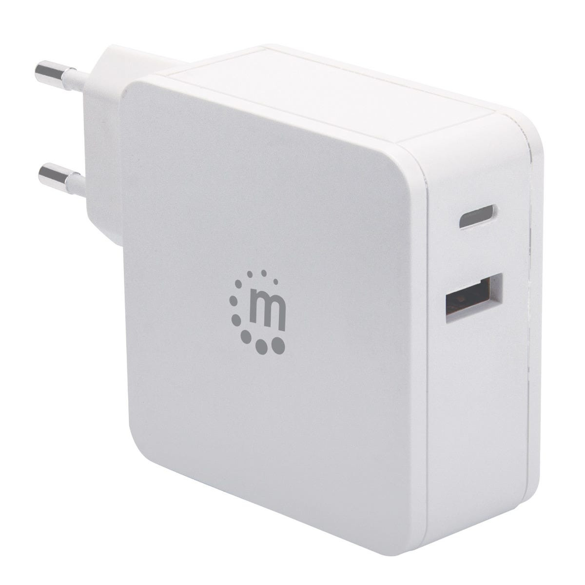 Manhattan Wall/Power Charger Euro 2-pin USB-C and USB-A Ports USB-C OUTPut: 60W / 3A 180221 - Image 3