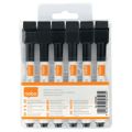 Nobo Mini Whiteboard Pen With Magnetic Eraser Cap 6-pack - Black