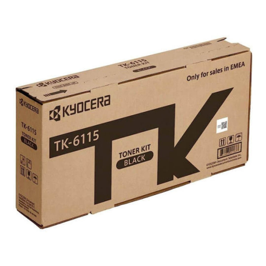 KYOCERA TK-6115 Black Toner Cartridge 15,000 Pages Original 1T02P10NL0 Single-pack