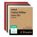 Cricut Value Glitter Iron-On Vinyl 25.4x30.5cm 6-sheet Party Sampler 2012074
