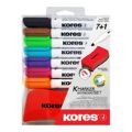 Kores K-Marker Whiteboard Wallet 7 plus Magnetic Whiteboard Eraser 20866