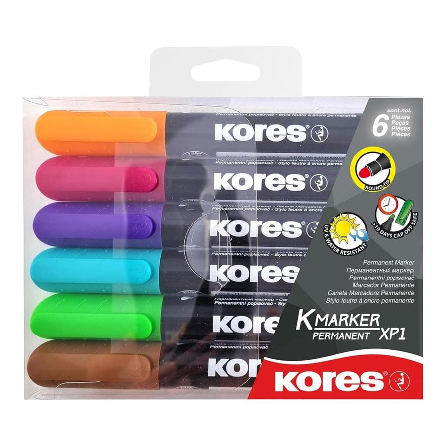 Kores K-Marker XP1 Bullet Tip Permanent Marker 6-pack 20902