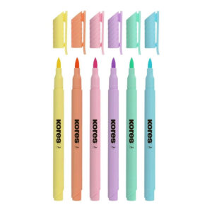 Kores Pastel Style Brush Tip Markers 6-pack 21462