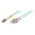 Premium Line 50m Fibre Patch Lead Duplex Multimode (50/125) OM3 LC to SC Rugged Cable 2148695003