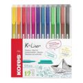 Kores 0.4mm K-Liner Metal Tip Fineliner 12-pack 28112
