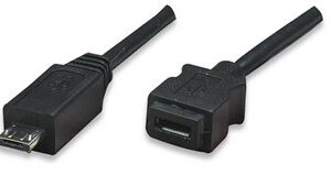 Manhattan 1.8m USB Cable Micro-USB A Black 307406