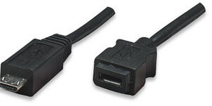 Manhattan 1.8m USB Cable Micro-USB B Black 307420
