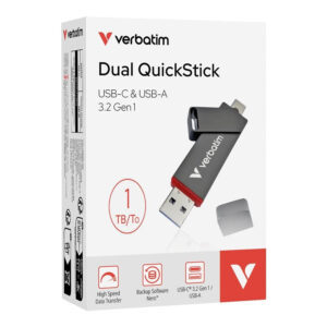Verbatim Dual QuickStick 1TB USB Flash Drive Grey 32043