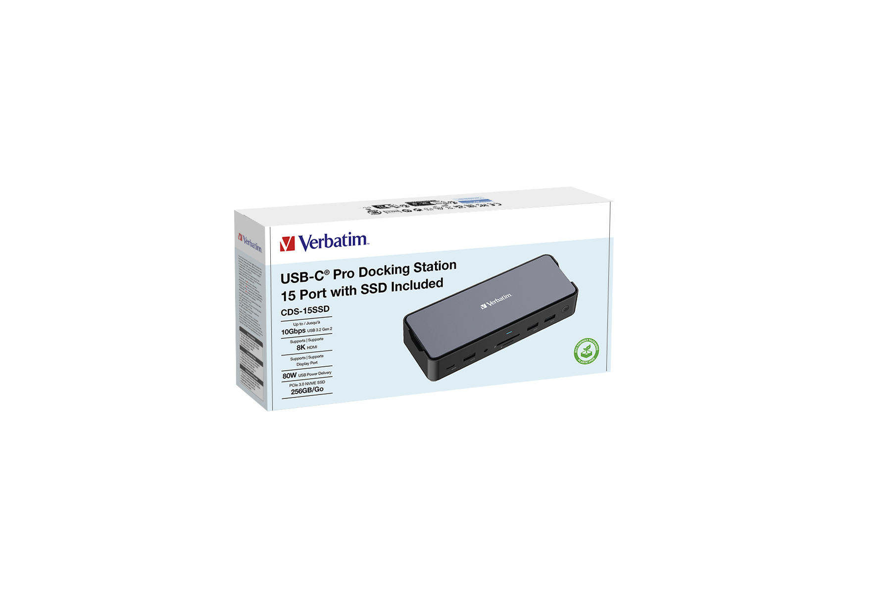 Verbatim CDS-15S256 USB-C Pro 15-in-1 Docking Station with Vi3000 256GB Internal SSD 32174 - Image 4