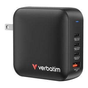 Verbatim 165W 4-Port Mini GaN Wall Charger Black 32216