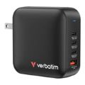 Verbatim 165W 4-Port Mini GaN Wall Charger Black 32216