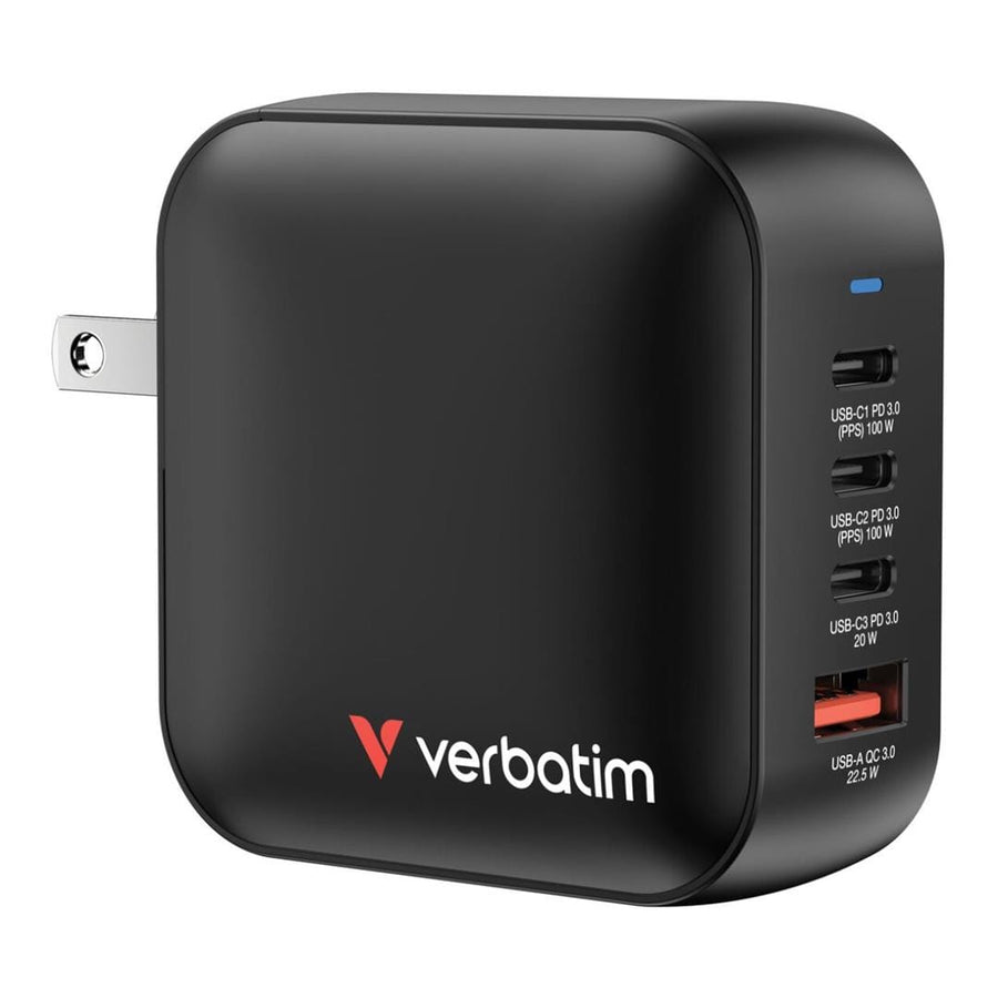 Verbatim 100W 4-Port Mini GaN Wall Charger Black 32231
