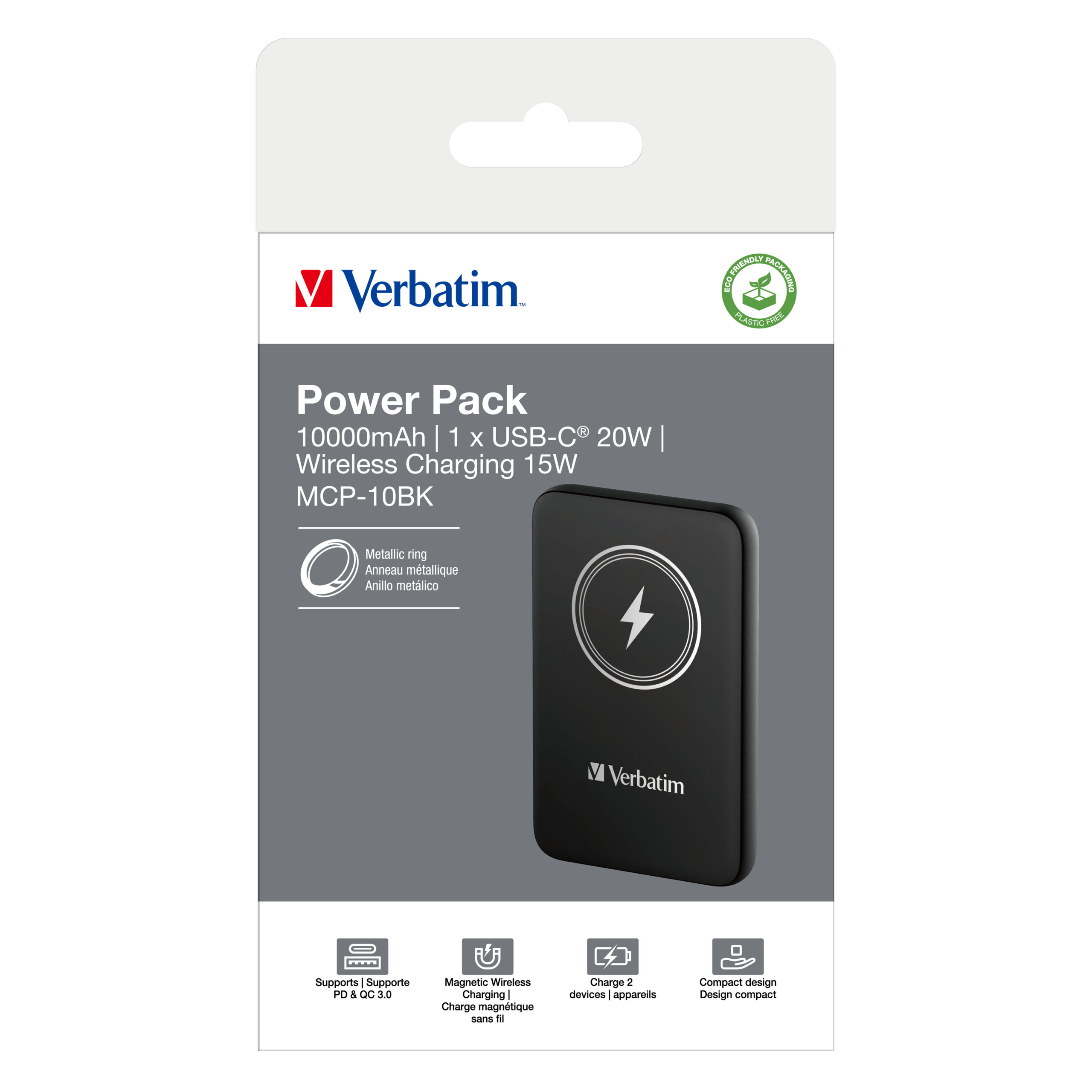 Verbatim Charge n Go 10000mAh USB-C Magnetic Wireless Charging Power Bank 32245 - Image 4