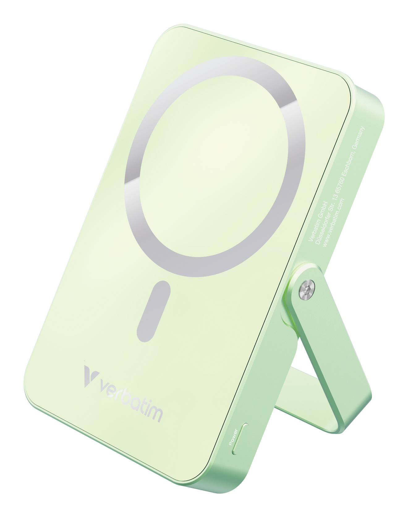 Verbatim Charge n Go 10,000mAh Magnetic Wireless Charging Power Bank Glass with Stand Green 32259