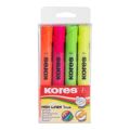 Kores Highliner Plus Chisel Tip Round Barrel 4-pack Neon 36040