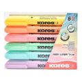 Kores Highliner Plus Chisel Tip Round Barrel 6-pack Pastel 36060