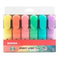 Kores Bright Liner Plus Chisel Tip 6-pack Pastel 36166