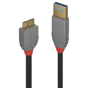 Lindy 36768 Anthra Line USB 3.2 Type A to Micro-B Cable 3m