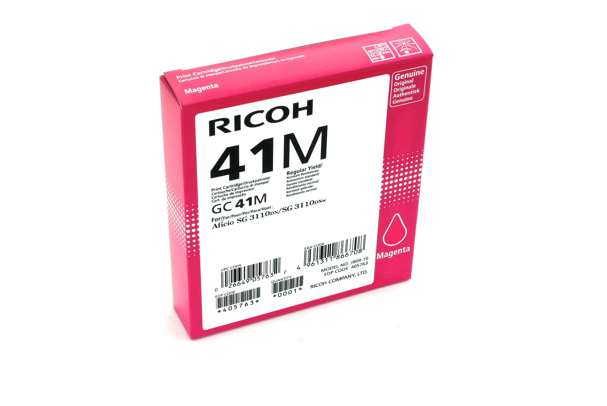 Ricoh 405763 Magenta Standard Yield Printer Ink Cartridge Original Single-pack - Image 2
