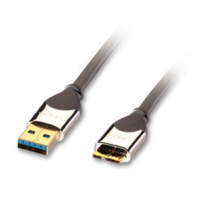 Lindy 2m USB 3.0 AM to Micro-BM Cromo Cable 3.2 Gen 1 3.1 A Micro-USB B Black 41619