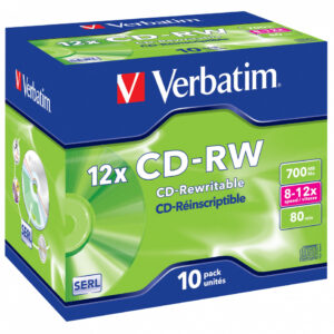 Verbatim 700MB CD-RW 12x Speed 10-pack Jewel Case 43148