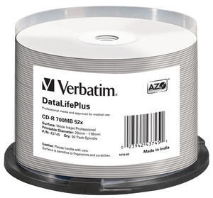 Verbatim DataLifePlus 700MB 52x CD-R 50-pack 43745