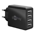 Goobay 30W 4-Port USB Charger Black 44953