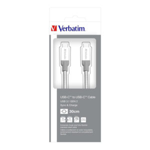 Verbatim Type-C Male to Male Stainless Steel Cable 30cm 48867