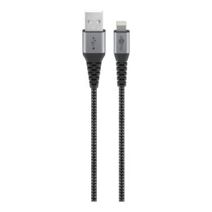Goobay 1m USB-A to Lightning Textile Charging Cable with Metal Plugs 49268