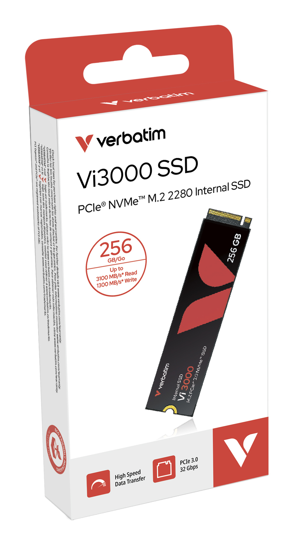 Verbatim Vi3000 256GB M.2 2280 PCIe Gen 3x4 NVMe Internal SSD 49373