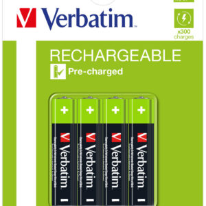 Verbatim AAA Premium Rechargeable Batteries HR03 4-pack 49514
