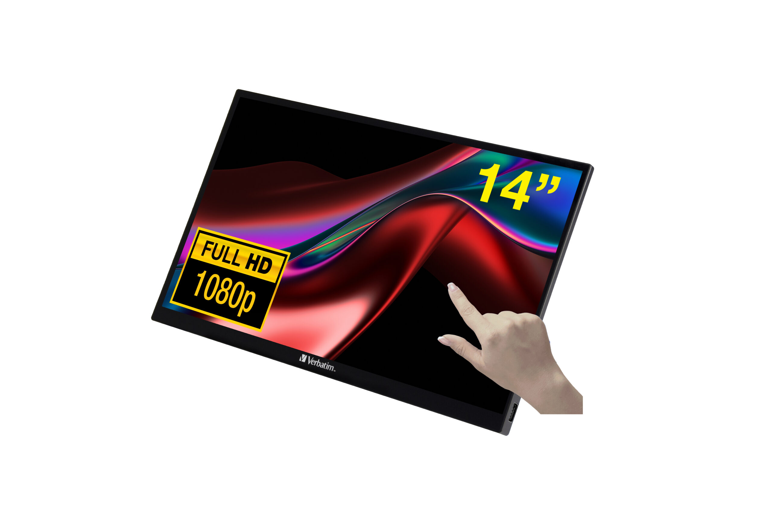 Verbatim PMT-14 14-inch 1920 x 1080p FHD Touchscreen 16:9 6ms IPS LCD Portable Monitor 49591