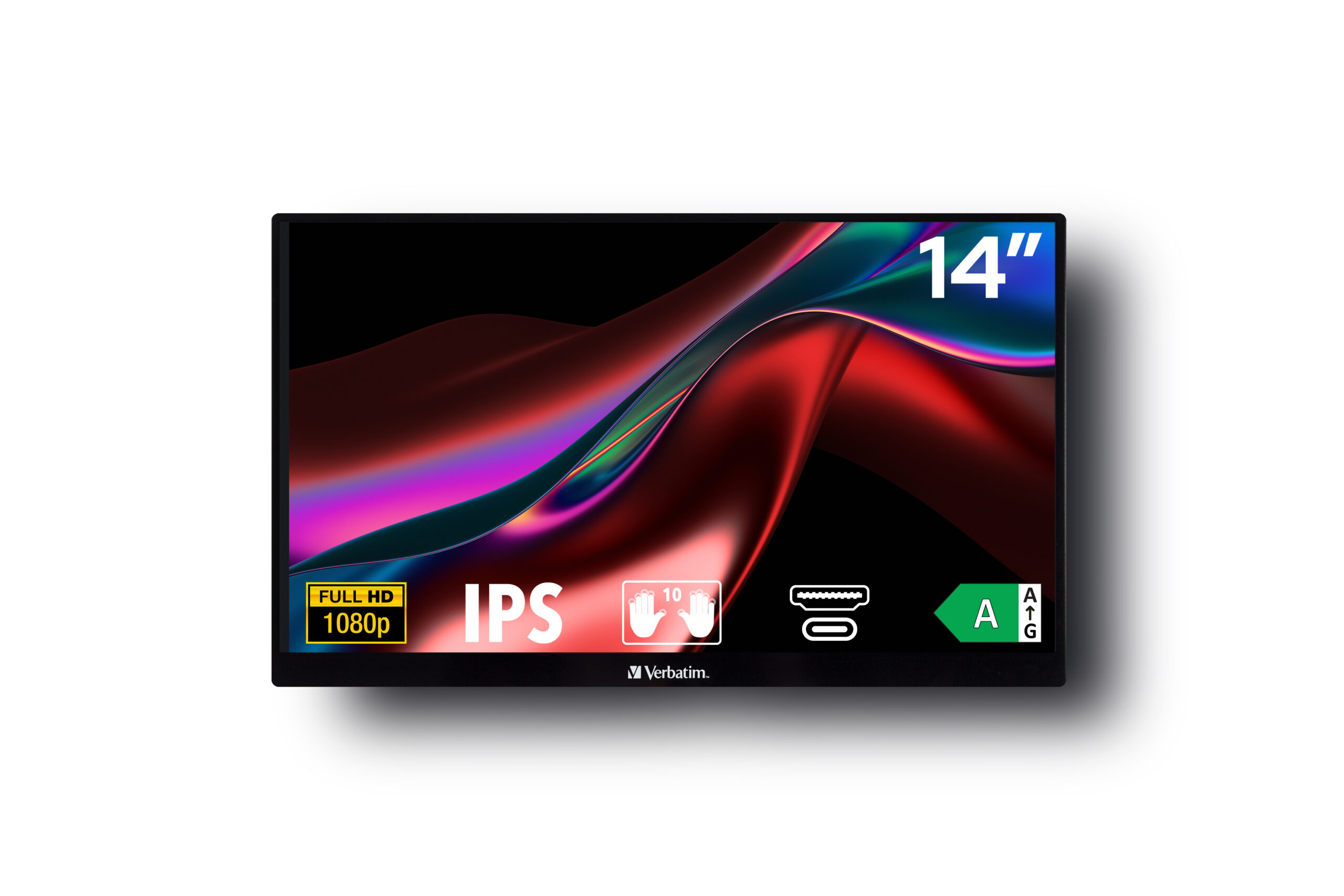 Verbatim PMT-14 14-inch 1920 x 1080p FHD Touchscreen 16:9 6ms IPS LCD Portable Monitor 49591 - Image 2