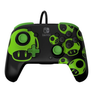PDP REMATCH Glow Wired Switch Controller – 1-Up Mushroom 500-134-GID