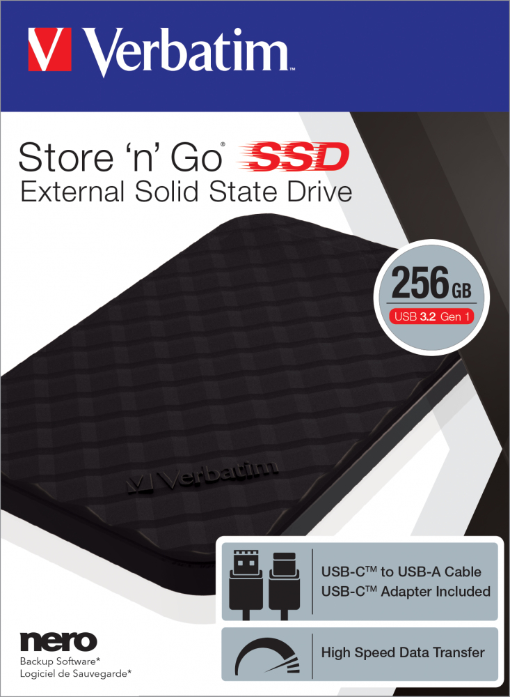 Verbatim Store n Go 256GB USB 3.2 Gen 1 Portable External SSD 53249 - Image 4