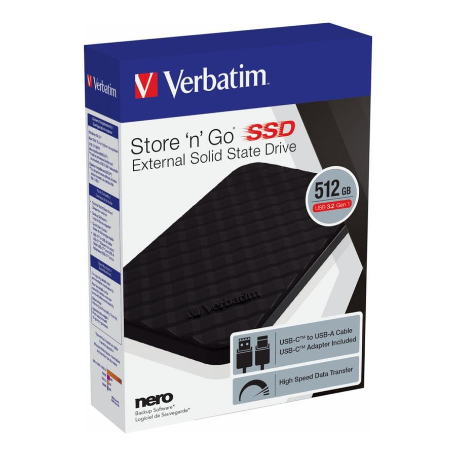 Verbatim Store ‘n’ Go 512GB Gen 1 External SSD 53250