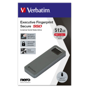 Verbatim Executive Fingerprint Secure 512GB USB-C External SSD 53656