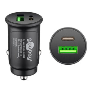 Goobay 27W Dual-USB Fast USB-C PD Car Charger 59521
