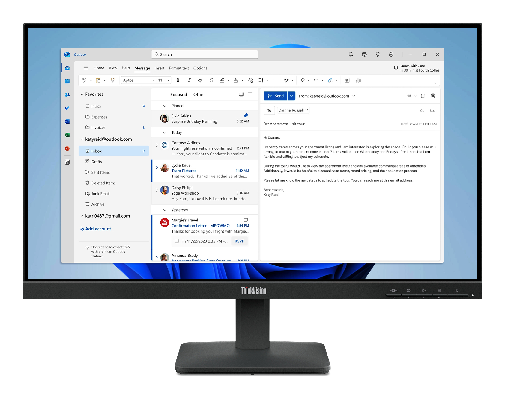 LENOVO THINKVISION S24-4E 24" FHD MONITOR - Image 2