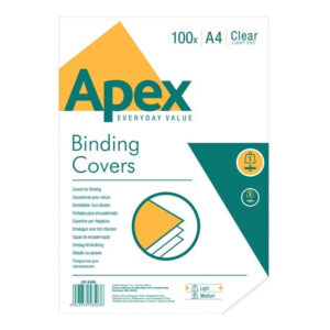 Fellowes Apex A4 180 Micron Clear PVC Binding Covers 100-pack 6500501