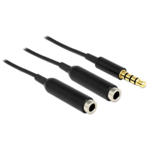 DeLOCK 65575 audio cable 0.25 m 3.5mm 2×3.5mm Black