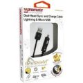 Promate LinkmateDuo Dual-ended Charge and Sync Lightning and Micro-USB Cable 6959144007809