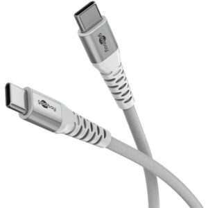 Goobay 1m USB-C Supersoft Textile Cable with Metal Plugs White 70193