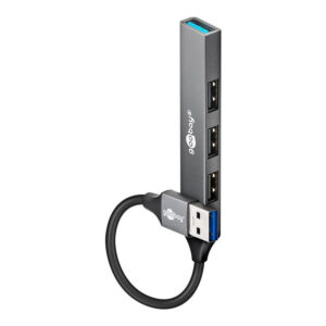 Goobay Slim 4-Port USB Hub Grey 74456