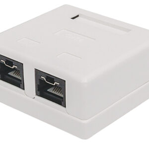 Intellinet 2-port CAT6 UTP WallMount Box - White 771467