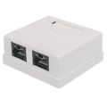 Intellinet 2-port CAT6 UTP WallMount Box - White 771467